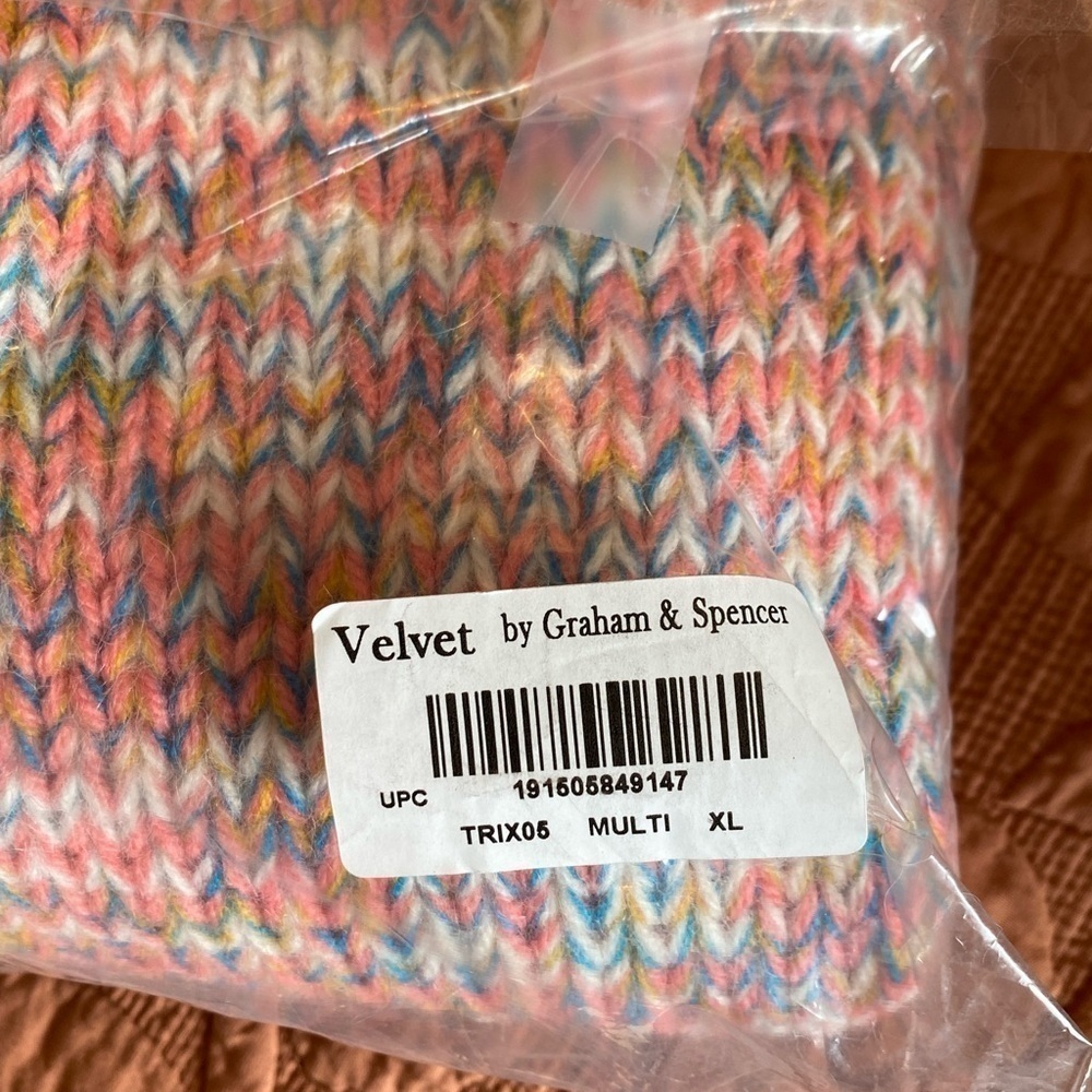 VELVET Drop Shoulder Wool Blend
Sweater Multi-color Pink Size XL New with tags - Picture 7 of 10